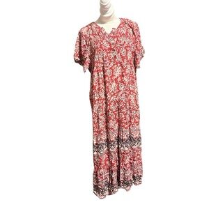 Knox Rose Red and Black Floral Maxi Dress
